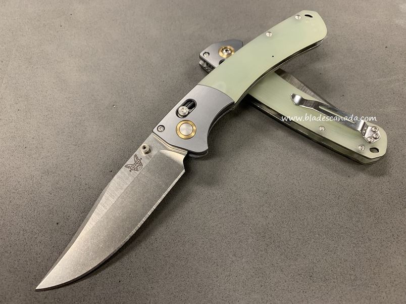 Benchmade Crooked River Folding Knife, 20CV, G10 Jade, 15080CU1 - Click Image to Close