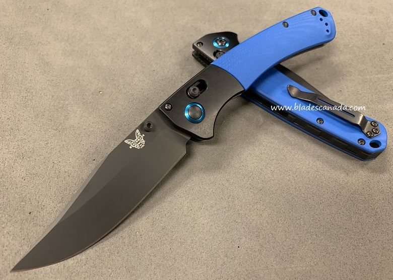 Benchmade Crooked River Folding Knife, 20CV, G10 Blue, 15080CU10 - Click Image to Close