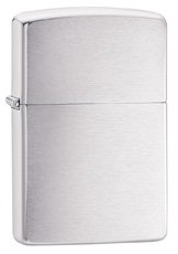 Zippo Brushed Chrome Lighter, 200 - Click Image to Close