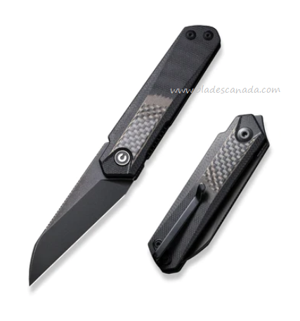 CIVIVI Ki-V Plus Flipper Folding Knife, Nitro-V Black SW, G10/Carbon Fiber, C20005B-3 - Click Image to Close