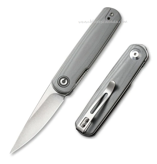 CIVIVI Lumi Flipper Folding Knife, 14C28N, G10 Grey, 20024-2 - Click Image to Close