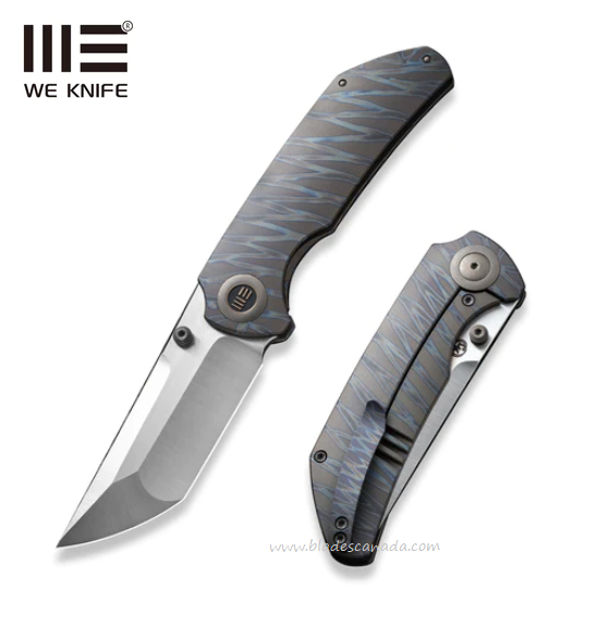 WE Knife Thug XL Flipper Folding Knife, CPM 20CV, Titanium Tiger Stripe, 20028D-2