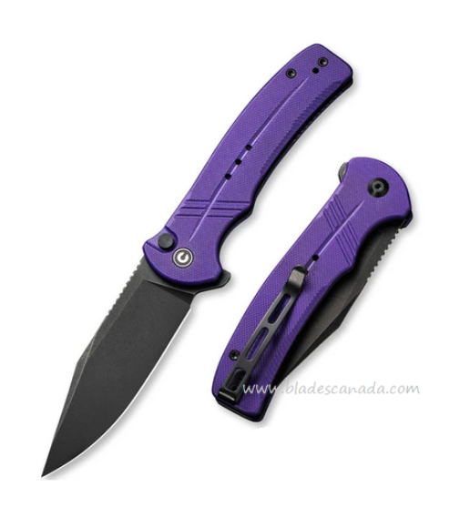 CIVIVI Cogent Fliper Folding Knife, 14C28N Sandvik, G10 Purple, 20038D-2