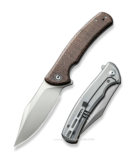 CIVIVI Sinisys Flipper Framelock Knife, 14C28N Sandvik, Micarta/Steel, 20039-2