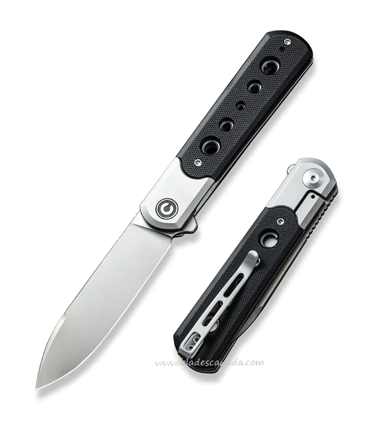 CIVIVI Banneret Flipper Framelock Knife, Nitro-V, Steel/G10 Black, 20040D-2