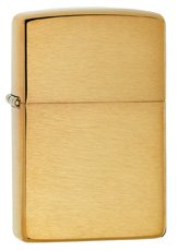 Zippo Brushed Brass Lighter, 204B - Click Image to Close
