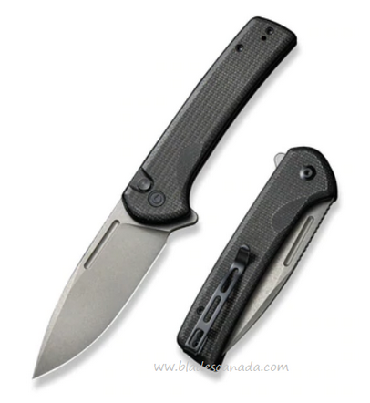 CIVIVI Conspirator Flipper Folding Button Lock Knife, Nitro-V, Micarta Black, 21006-1