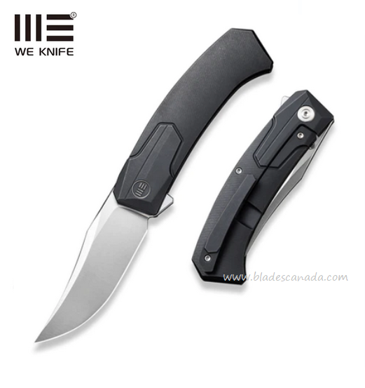 WE Knife Shuddan Flipper Framelock Knife, CPM 20CV Satin, Titanium Black, 21015-1