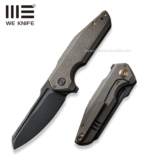 WE Knife StarHawk Flipper Framelock Knife, CPM 20CV Black, TItanium Bronze, WE21017-2