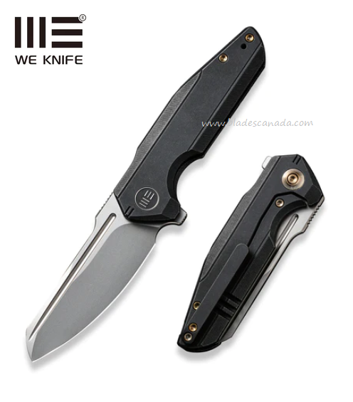 WE Knife StarHawk Flipper Framelock Knife, CPM 20CV, Titanium Black, WE21017-3