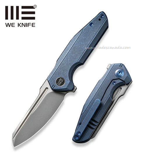 WE Knife StarHawk Flipper Framelock Knife, CPM 20CV, Titanium Blue, 21017-4 - Click Image to Close