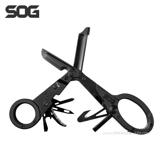 SOG Parashears Multitool, 11 Tools, Stainless/GRN Black, 23-125-01-43