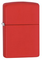 Zippo Red Matte Lighter, 233 - Click Image to Close