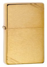 Zippo Vintage Brushed Brass Lighter, 240 - Click Image to Close