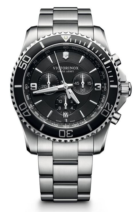 Victorinox Maverick Large Chronograph SS Bracelet - Black