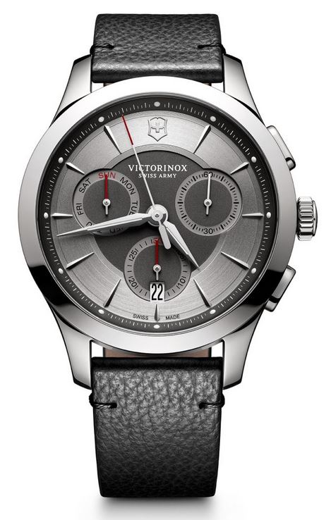 Victorinox Alliance Chronograph Leather Strap - Gray