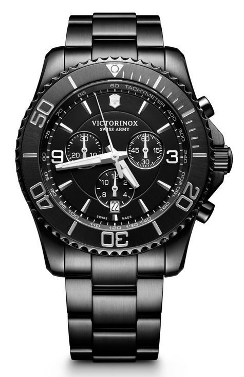 Victorinox Maverick Large Chronograph SS Bracelet - All Black