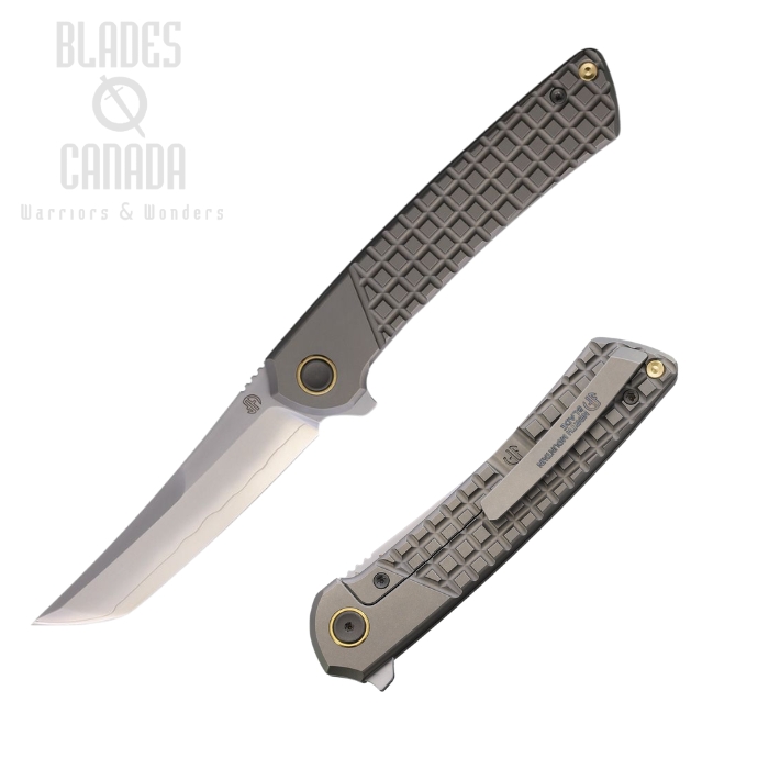 (image for) North Mountain Blade Zero Flipper Framelock Knife, SLD-Magic, Titanium Grey Frag, 2507-GRID