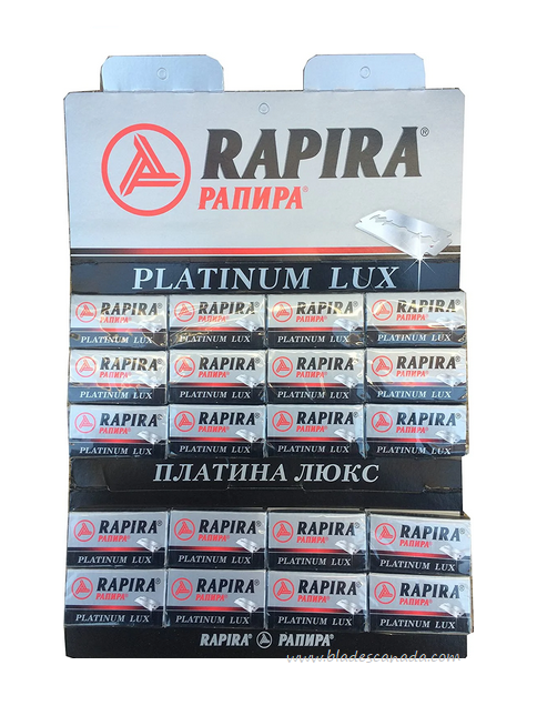 Rapira Double Edge Safety Razor Blades, Platinum Lux 100 Blades, 2728-20