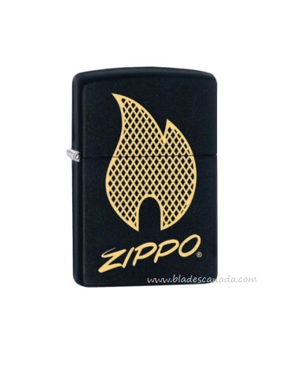Zippo Black Matte and Gold Design Lighter, 29686