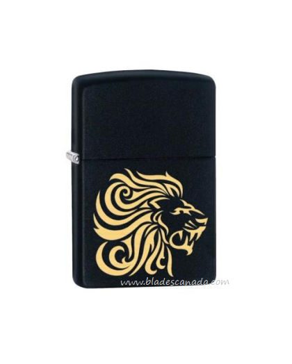 Zippo Black Matte and Gold Tiger Lighter, 29688