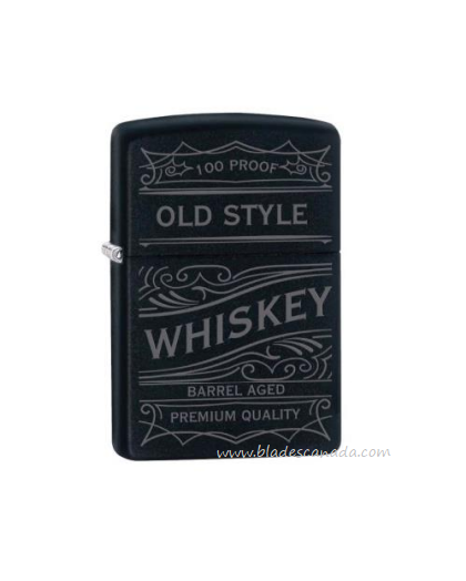 Zippo Black Matte Old Style Whiskey Lighter, 29691