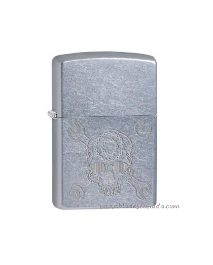 Zippo Street Chrome Skull Design Lighter, 29693