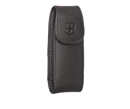Swiss Army Large Black Leather Pouch With Clip - Click Image to Close