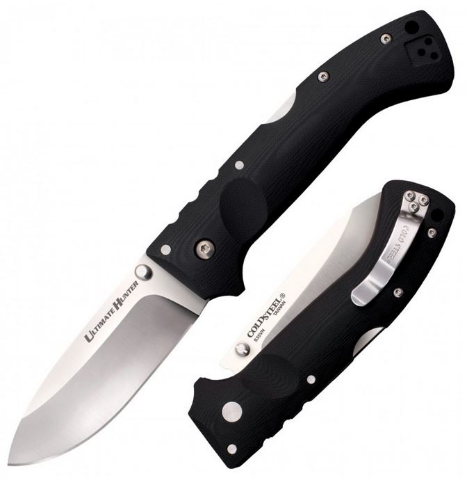 Cold Steel Ultimate Hunter Folding Knife, S35VN, Black Handle, 30U