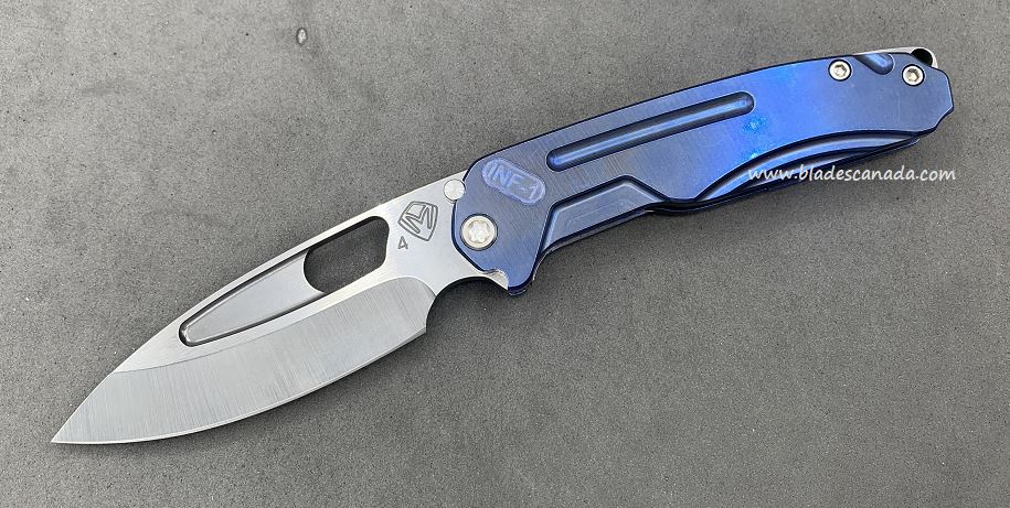 (Discontinued) Medford Infraction Framelock Folding Knife, S45VN, Titanium Blue Ano
