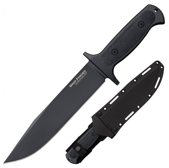 Cold Steel Drop Forged Survivalist Fixed Blade Knife, 52100 Carbon, Secure-Ex Sheath, 36MH - Click Image to Close