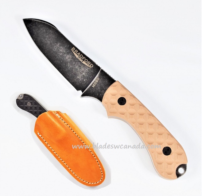 Bradford Guardian 3 Sheepsfoot Knife, M390 Nimbus, Coyote Textured G10, 3SF-004N-M390