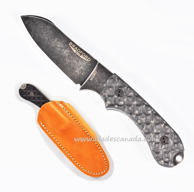 Bradford Guardian 3 Sheepsfoot Knife, M390 Nimbus, Textured Carbon Fiber, 3SF-014N-M390
