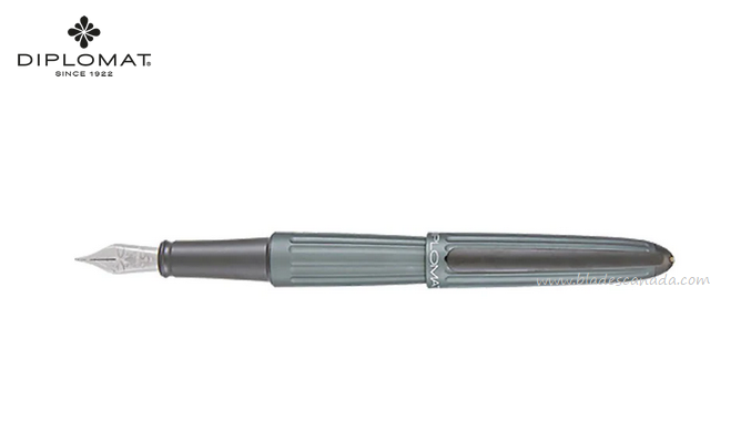 Diplomat Aero Fountain Pen, Medium Aluminum Grey, 40314025