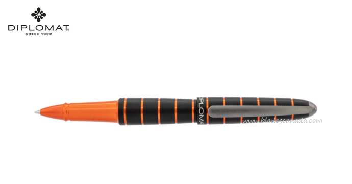 Diplomat Elox Rollerball Pen, Aluminum Ring Black/Orange, 40351030