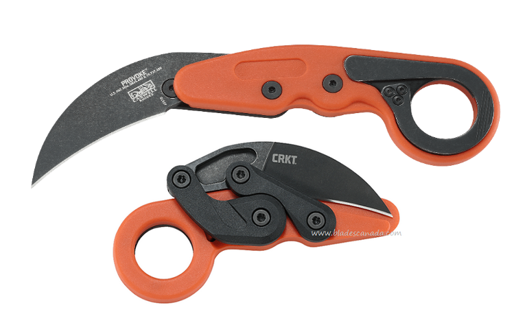 CRKT Provoke Lightweight Karambit Folding Knife, 1.4116 Steel, Orange Handle, CRKT4041O