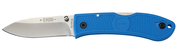 Ka-Bar Dozier Hunter Folding Knife, AUS 8A, Blue, Ka4062BL
