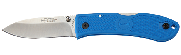 Ka-Bar Dozier Hunter Folding Knife, AUS 8A, Blue, 4062BL