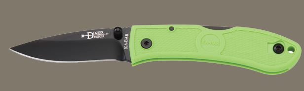 Ka-Bar Mini Dozier Hunter Folding Knife, AUS 8A, Zombie Green, Ka4072ZG - Click Image to Close