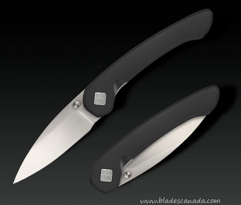Ocaso Seaton Folding Knife, AUS 10A Satin, Steel Black, 42SLB