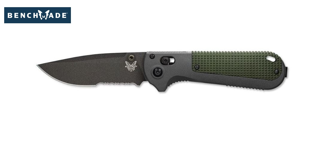 Benchmade Redoubt Folding Knife, CPM D2 Black, Grivory Green/Grey, 430SBK - Click Image to Close