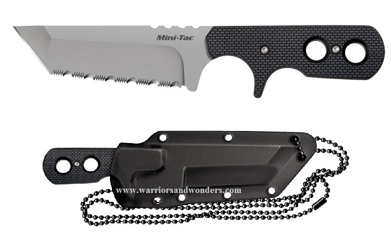 Cold Steel Mini Tac Tanto Fixed Blade Knife, AUS 8A, Kydex Sheath, 49HTFS