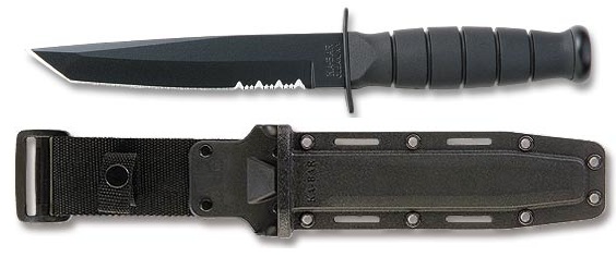 Ka-Bar Short Tanto Fixed Blade Knife, 1095 Cro-Van, Hard Sheath, Ka5055 - Click Image to Close