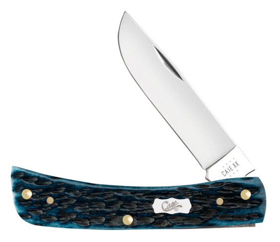 Case Sod Buster Jr Slipjoint Folding Knife, Stainless, Mediterranean Blue Bone, 51854