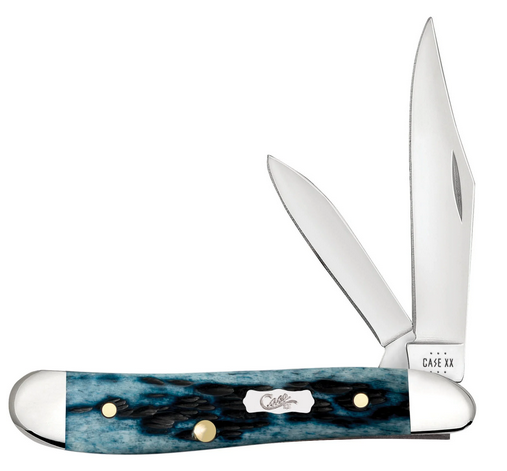 Case Peanut Slipjoint Folding Knife, Stainless, Mediterranean Blue Bone, 51858