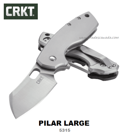 CRKT Pilar Large Framelock Folding Knife, Stainless Handle, 5315