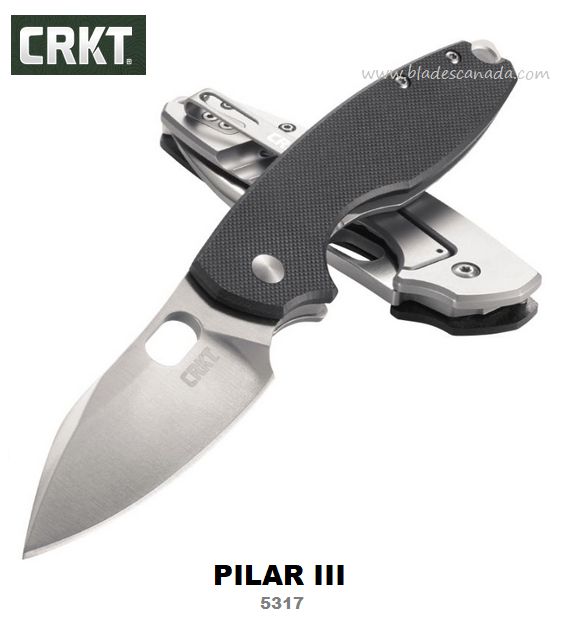 CRKT Pilar III Framelock Folding Knife, G10 Black, CRKT5317