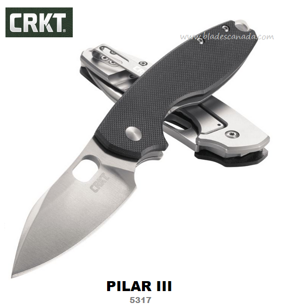 CRKT Pilar III Framelock Folding Knife, G10 Black, CRKT5317 - Click Image to Close