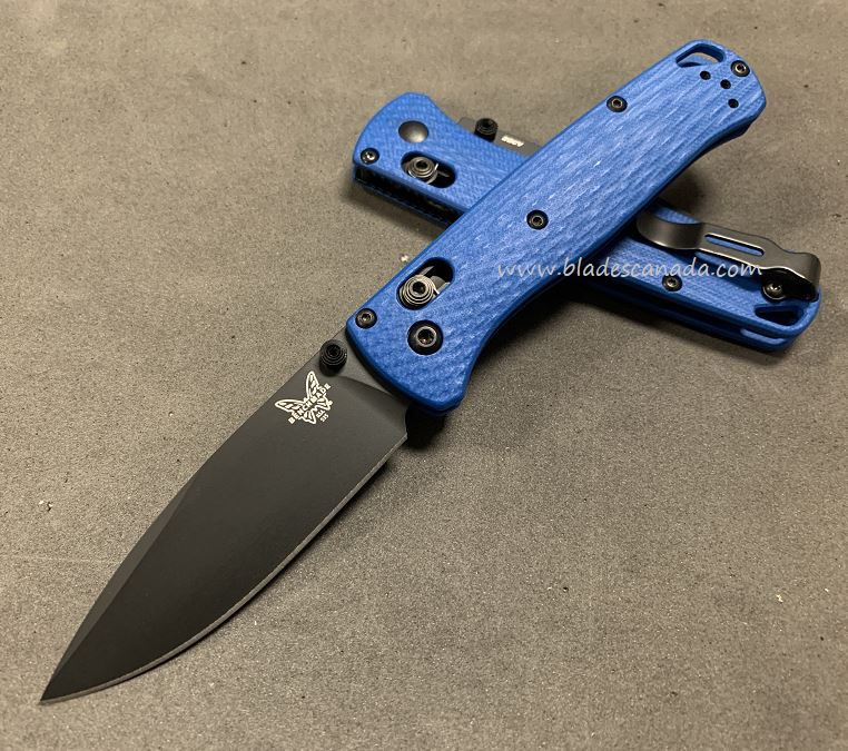 Benchmade Bugout Folding Knife, 20CV, Blue G10, Black Thumbstud & Standoffs, 535CU110 - Click Image to Close