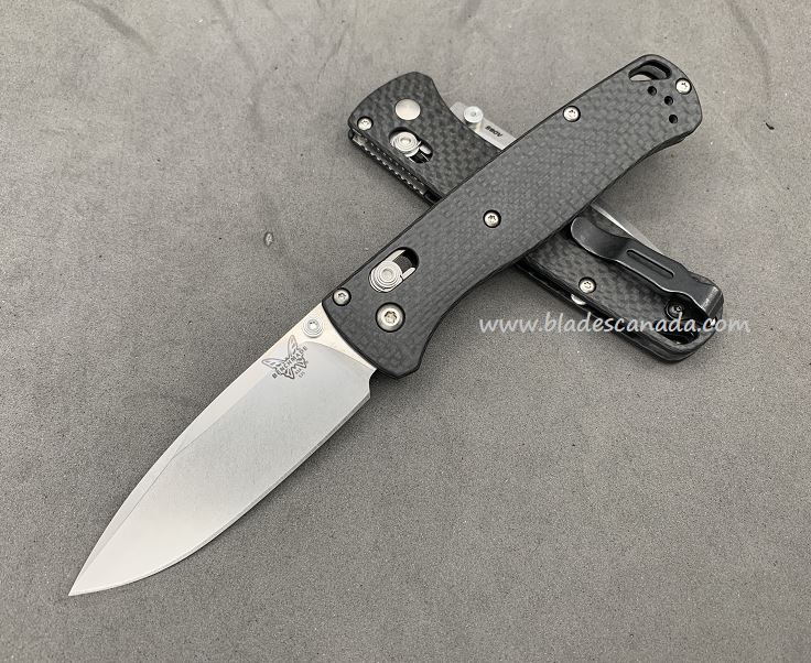 Benchmade Bugout Customized Folding Knife, S90V, Carbon Fiber, Satin Thumbstud, 535CU205